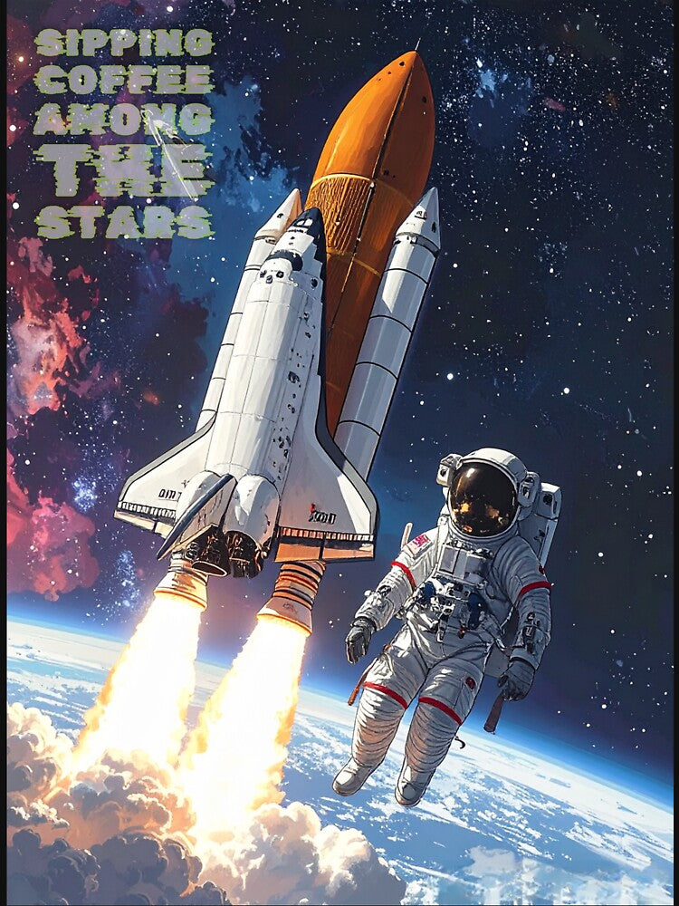 Sipping Coffee Among The Stars Space Art by VANDALLAB