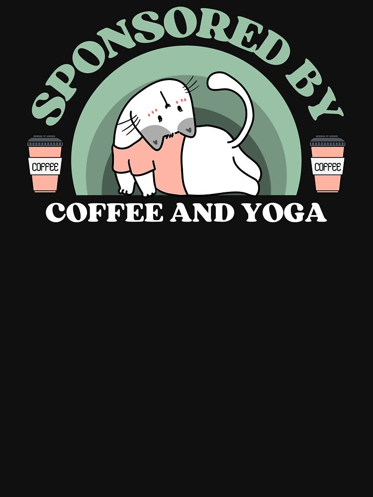 Sponsored by coffee and yoga funny yoga cat by reka88