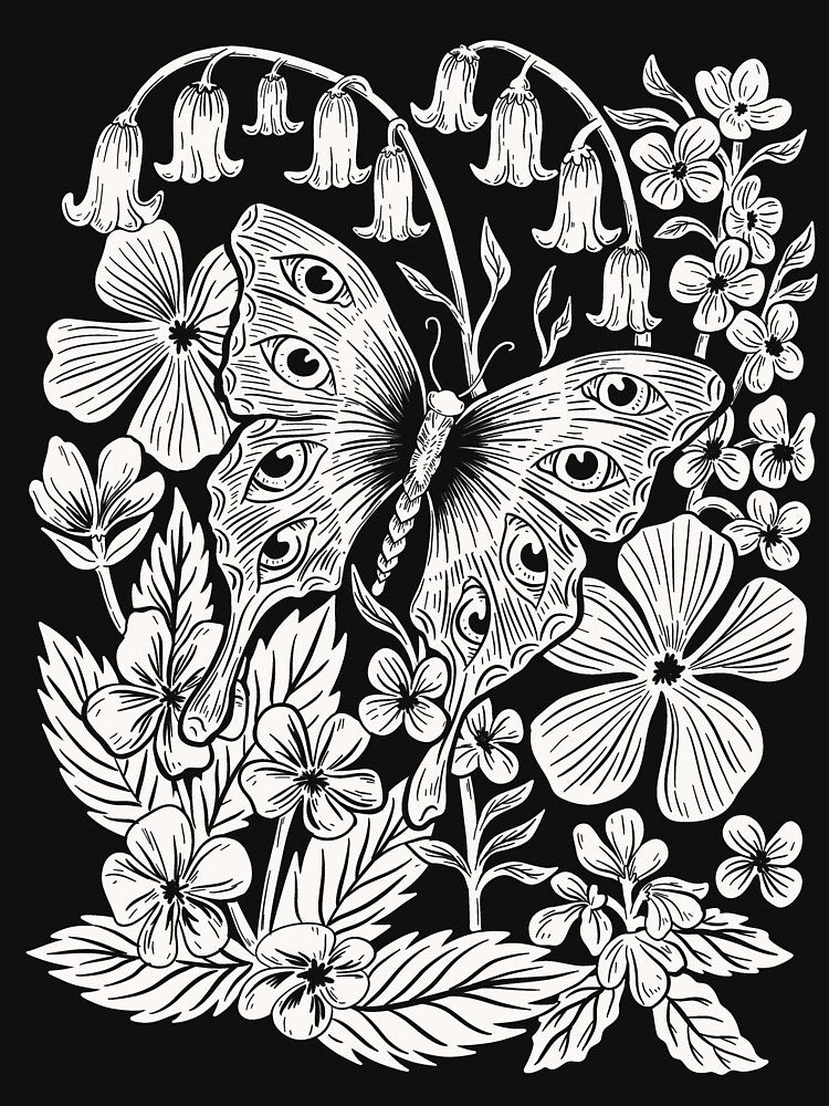 Whimsical Floral Butterfly Illustration by Arcane Orchid