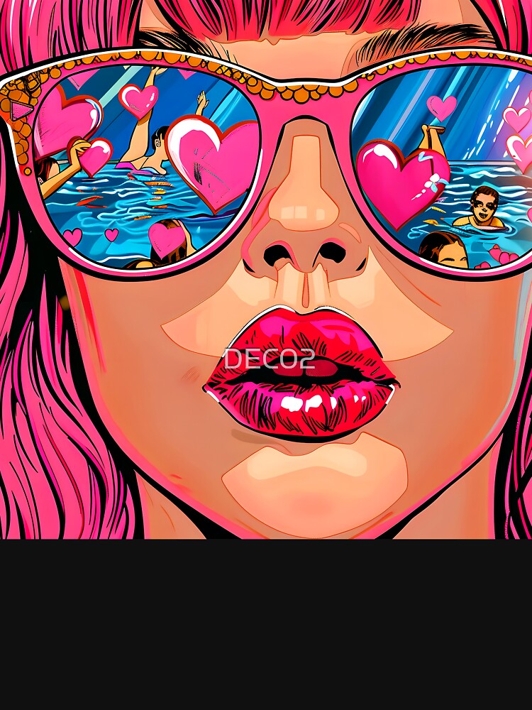 Pop Art Female Colorful Summer Fun By Pool by DEC02