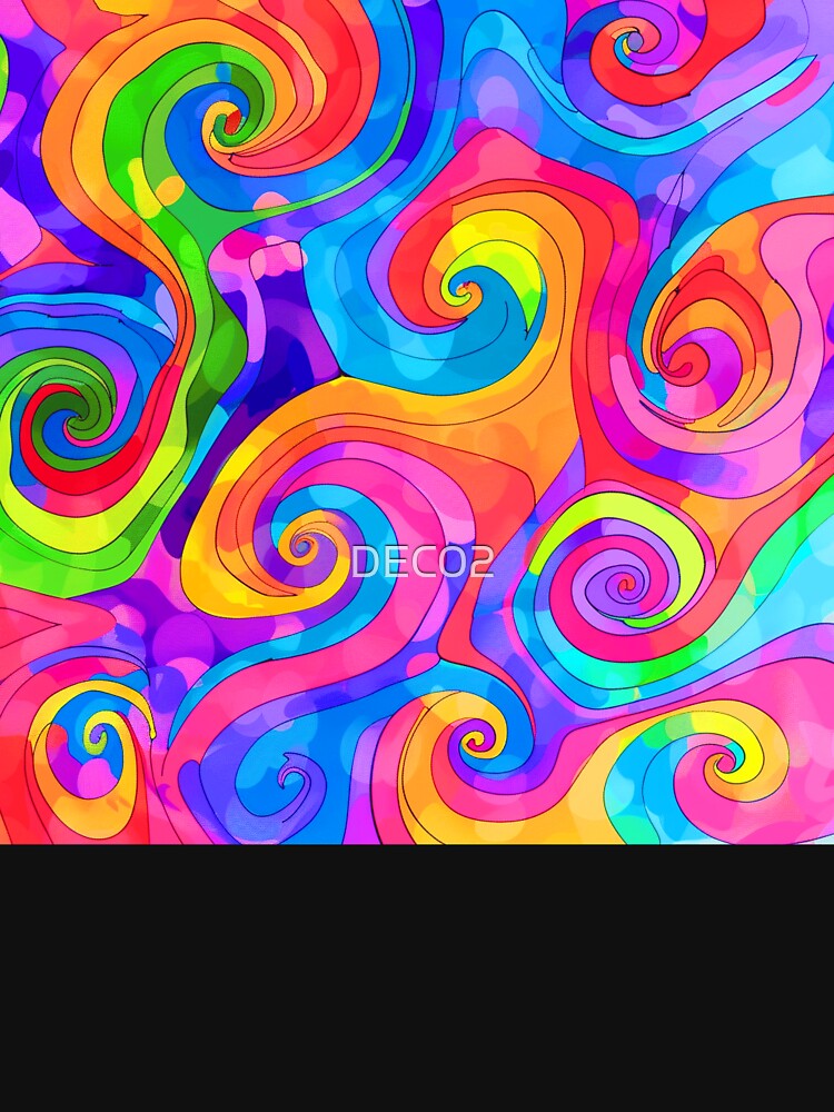 Colorful Hippie 1960's Retro Groovy Psychedelic Vibrant Designs by DEC02