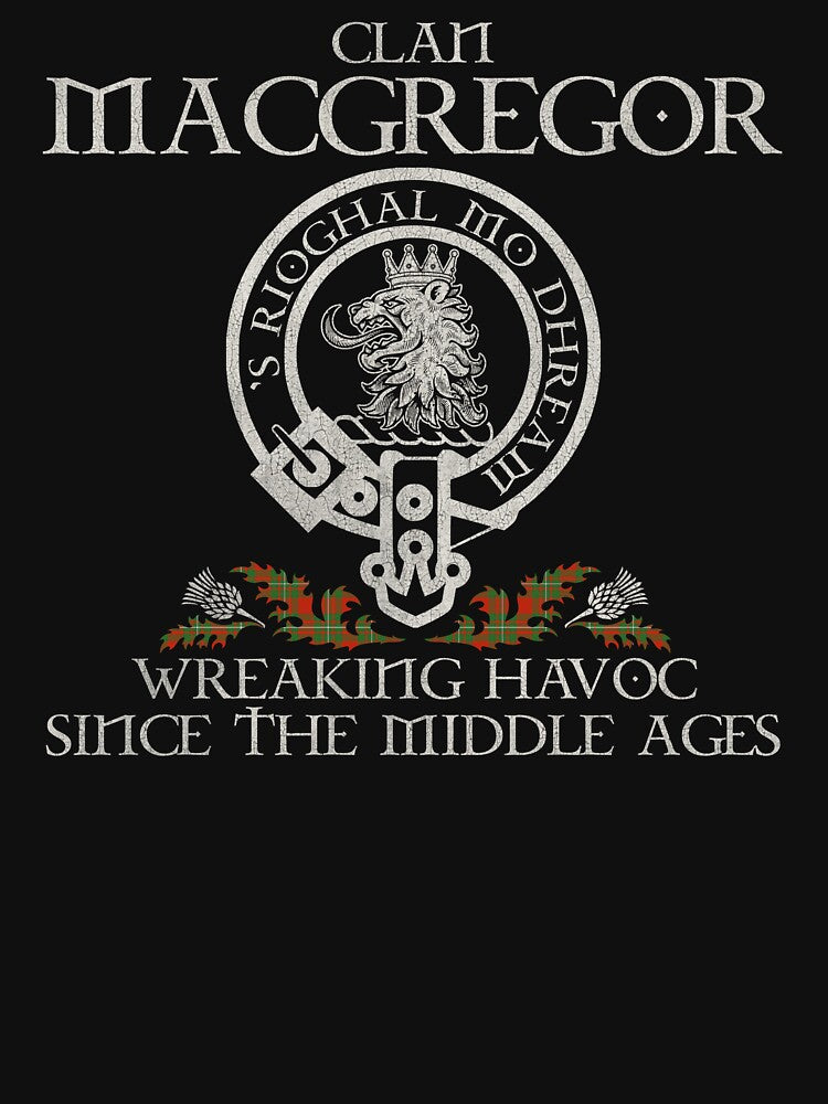 Clan MacGregor crest Scottish surname tartan Thistle vintage by Clan1093
