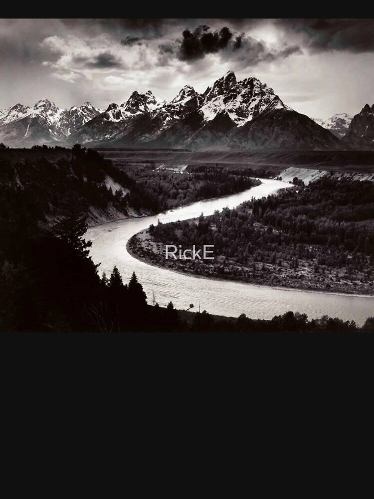 The Snake River - Black White Photography Mountain Landscape River Nature Lovers by RickE