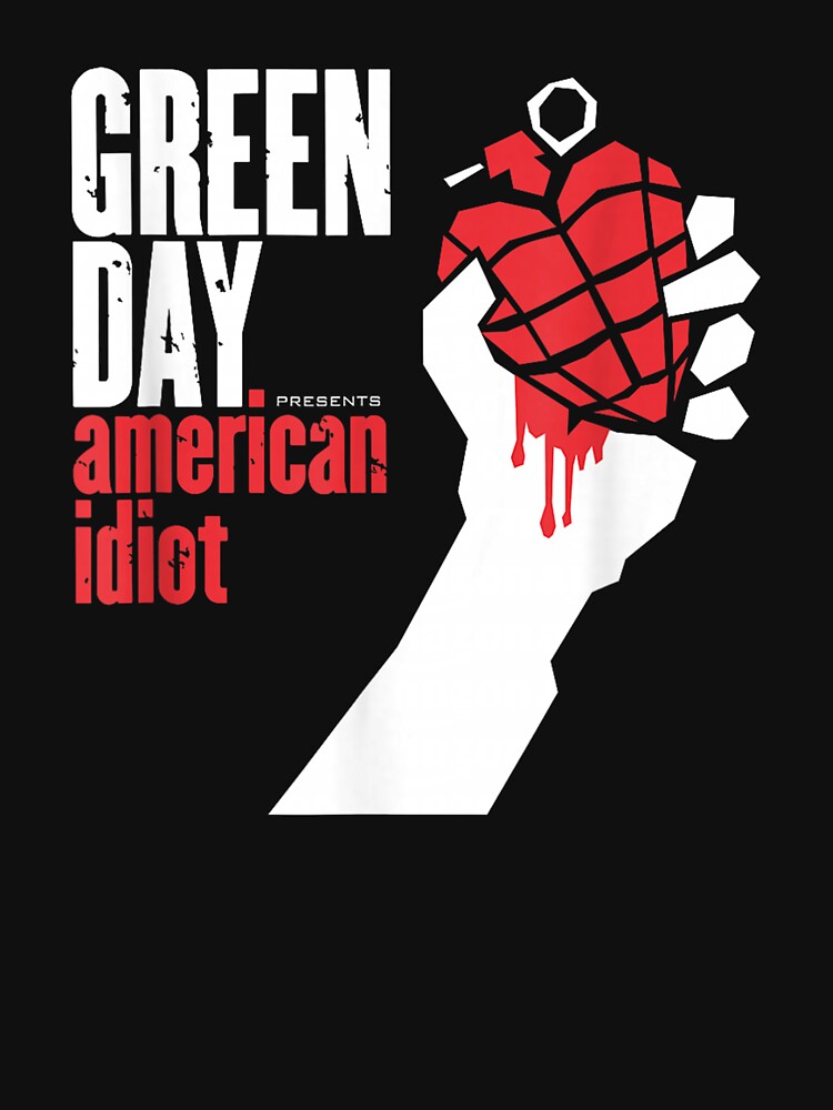 Green Day American Idiots for Men and Women Music Album Tees by James Kelly