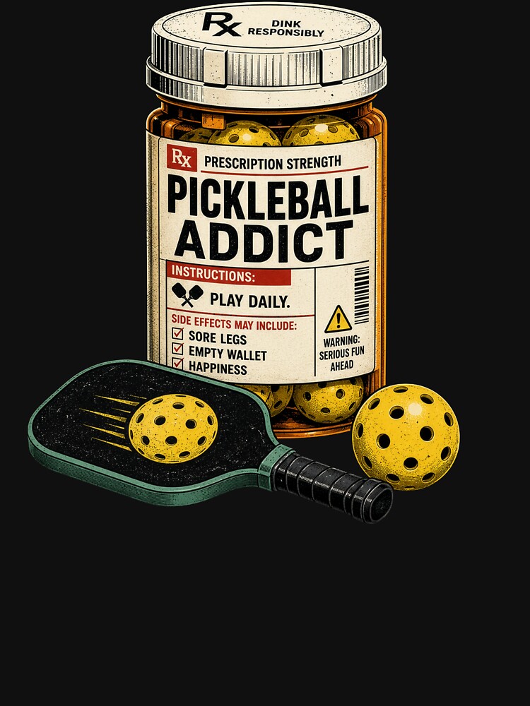 Pickleball Addict Prescription Bottle Funny Pickleball Player Gift by Bisonia