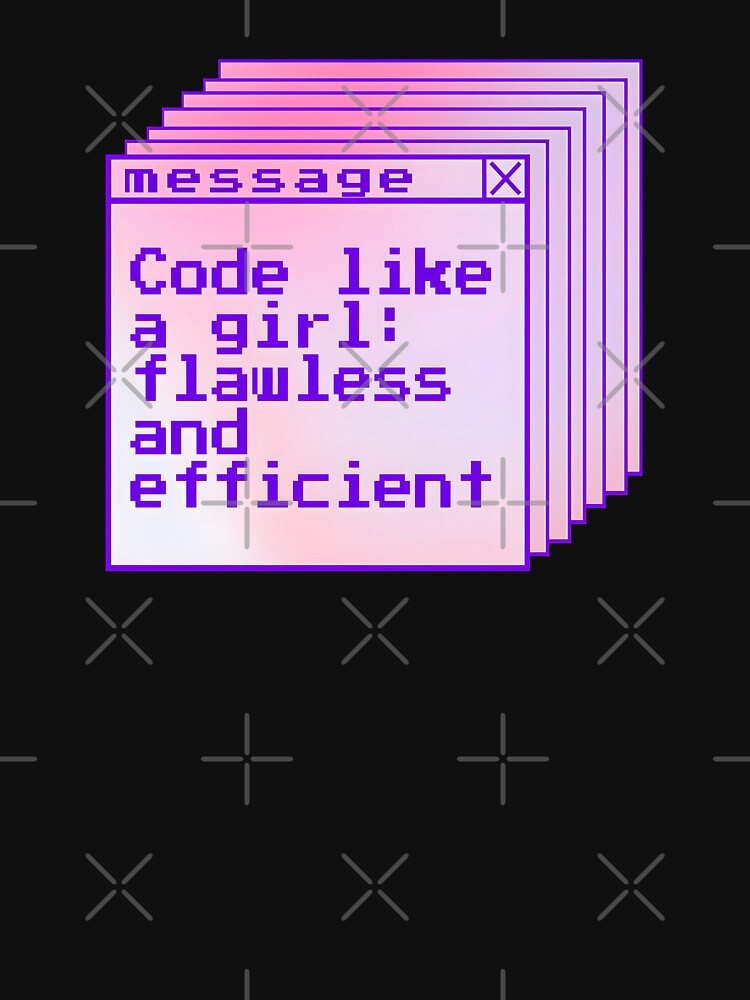 Code Like a Girl: Flawless and Efficient Programmer girly pixel Design. Gift For female programmers and coders by Unitepeople