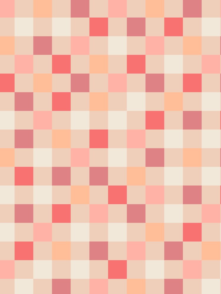 Peach Check Blush Pink Plum Checkered Pastel Pattern by kierkegaard