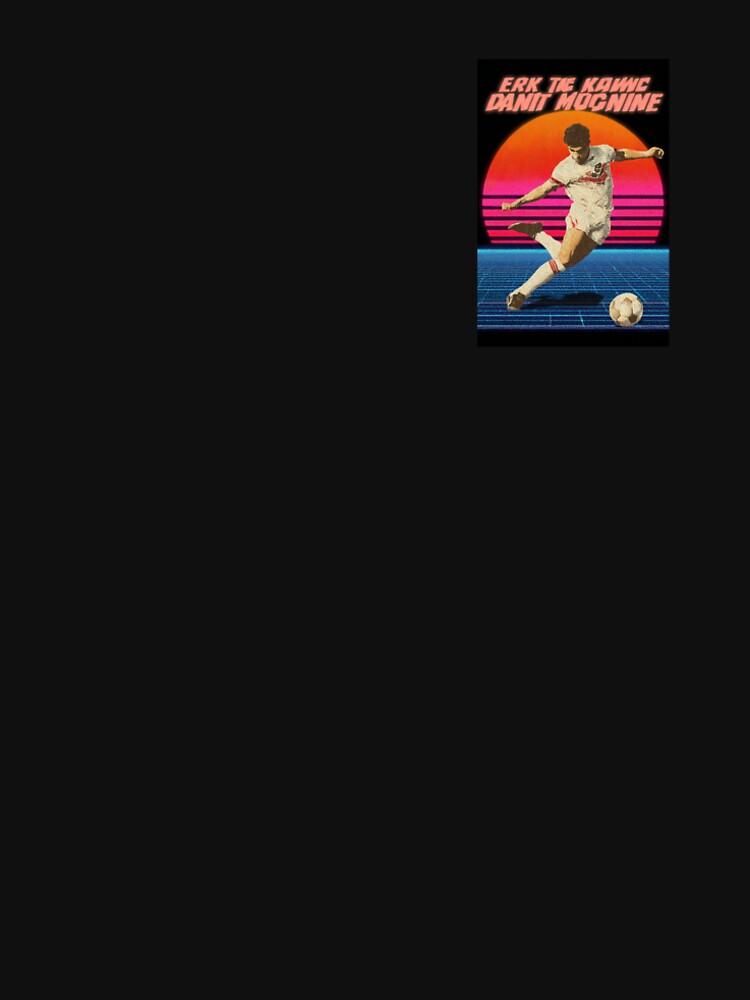 Retro 80s Vaporwave Soccer Player – Neon Football Kick by Cairo-Ink