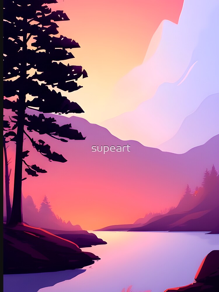 Bring the Beauty of Trees and Mountains into Your Home with Our Stunning Minimalist Art Prints by supeart