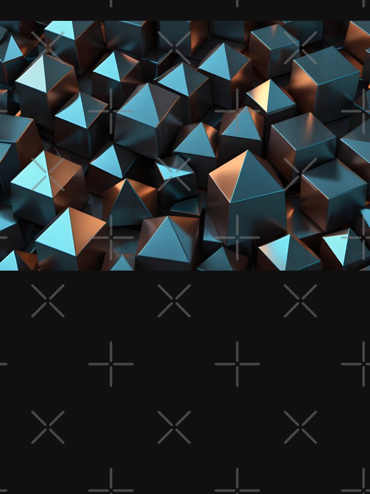 Futuristic 3D Cubes & Pyramids – Metallic Minimalist Design by johndesignwaves