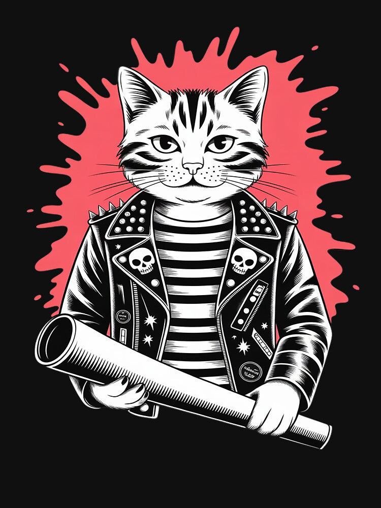 Cute Punk CAT for Cats Lovers - Music & Cat's RETRO 70s 80s by itsnothatweird