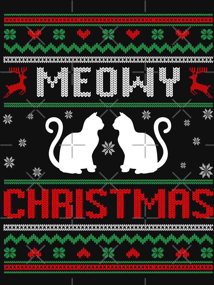 Meowy Cat Lover Ugly Christmas Sweater by RetroStyle247