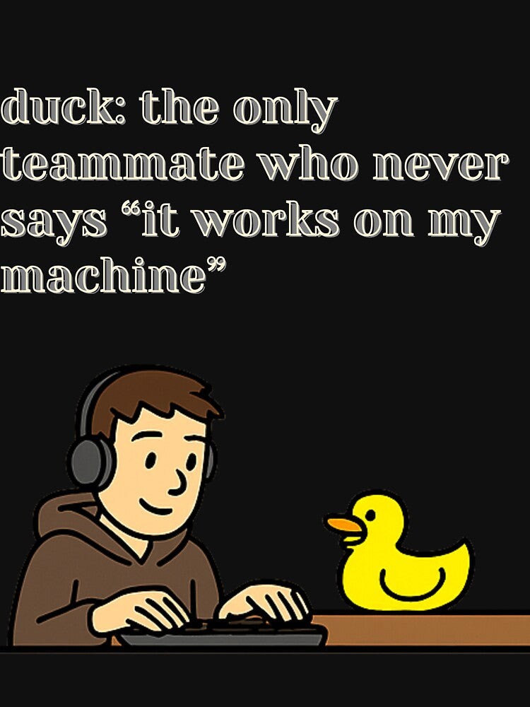 DEV duck Funny Developer & Rubber Duck Meme T-Shirt – Perfect for Programmers and Debugging Fans by Family KJJ