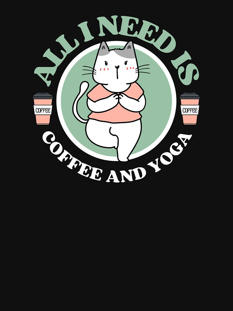 All I need is coffee and yoga funny yoga cat by reka88