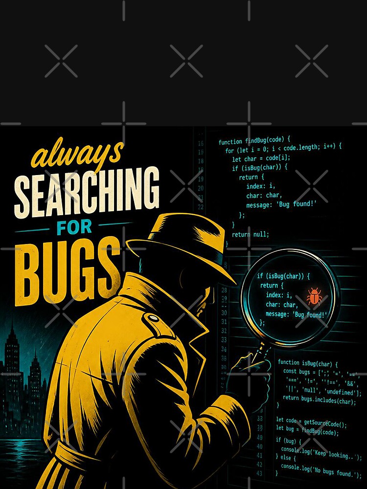 Always Searching For Bugs v2 - Noir Detective Programmer Funny Shirt by Geek Tracy Shop