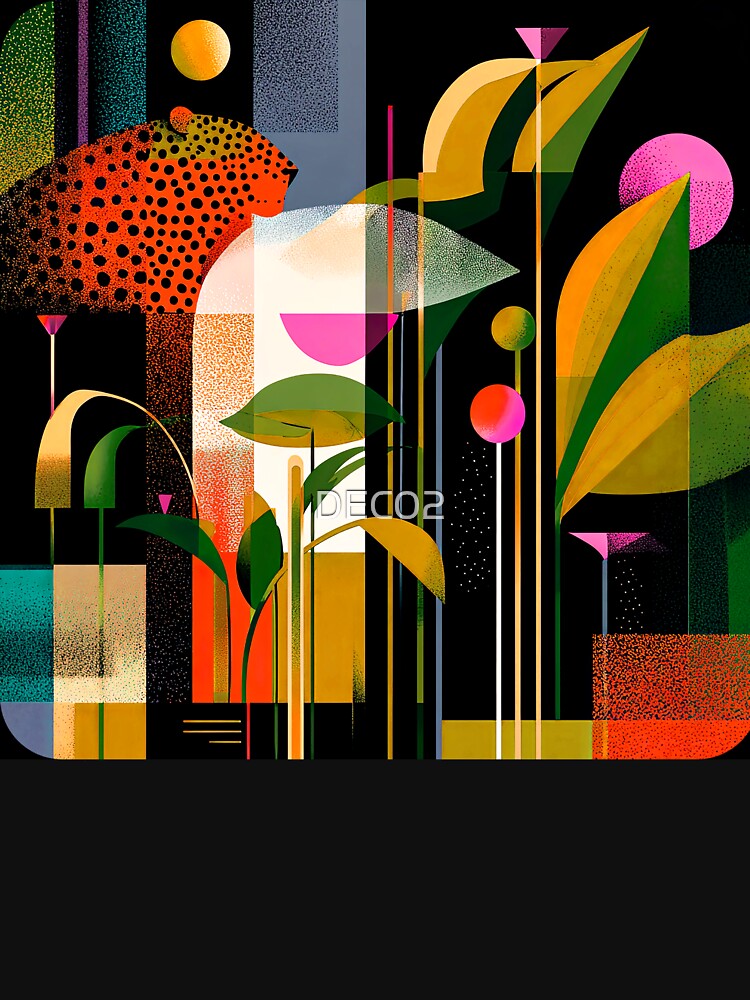Tropical Leaves And Exotic Tiger Pop Art-Style by DEC02