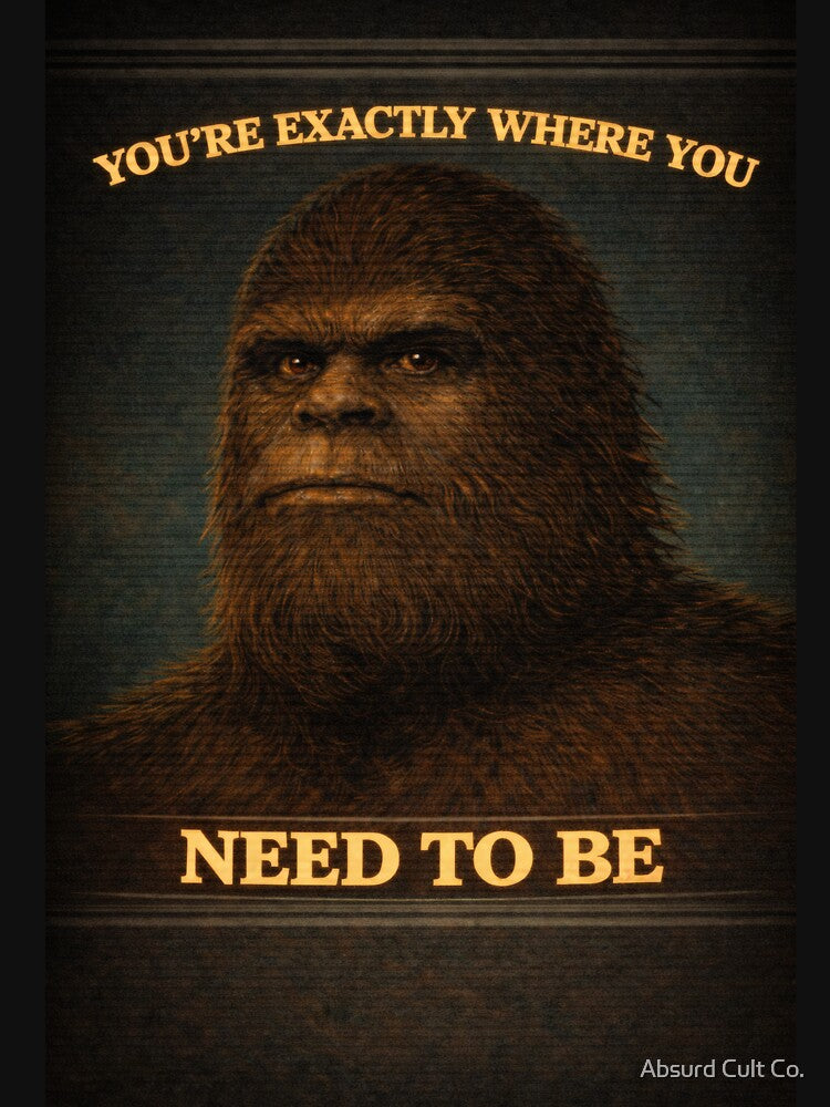 "You’re Exactly Where You Need To Be" – Cursed Affirmation by Absurd Cult Co.