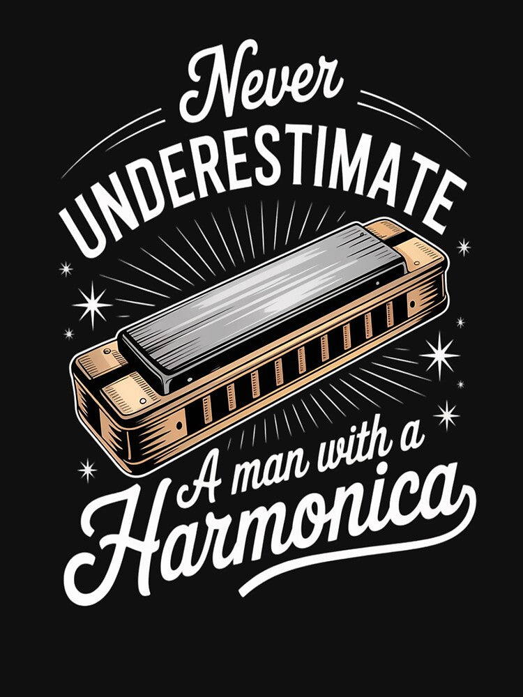Harmonica Gift For Men Cool Music Instrument Lover by Moxizz
