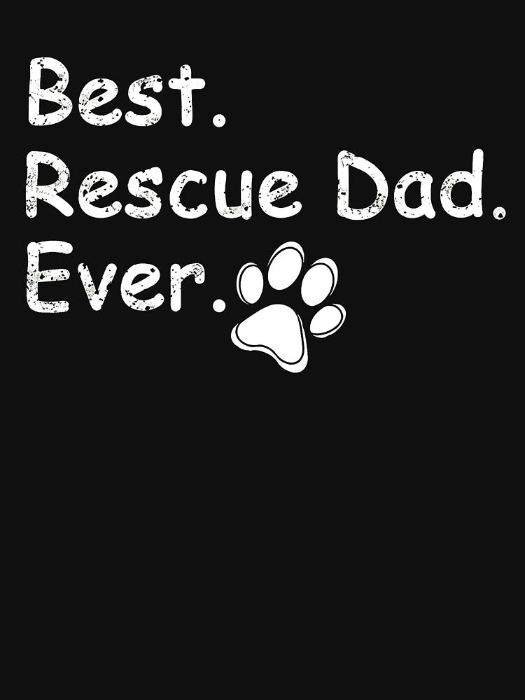 Best Rescue Dad Ever Paw Print Animal Adoption by SoyLamderma