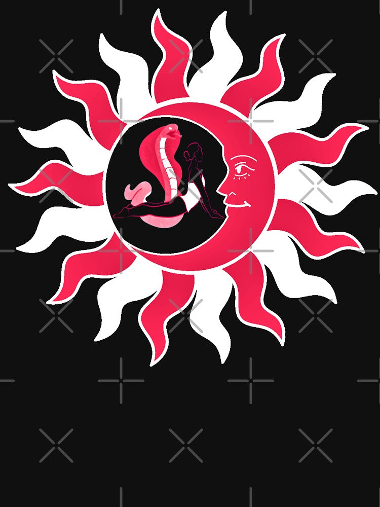 Snake Yoga Pose With Moon And Sun by TeesFashion