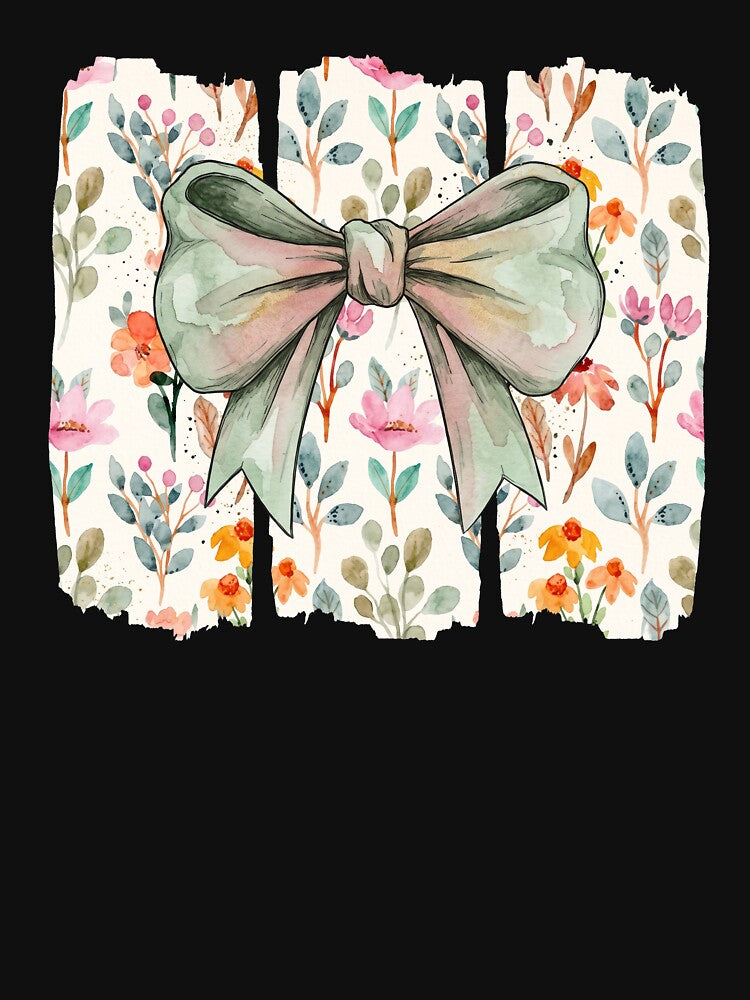 Floral Coquette Bow Watercolor Floral by hemagamo