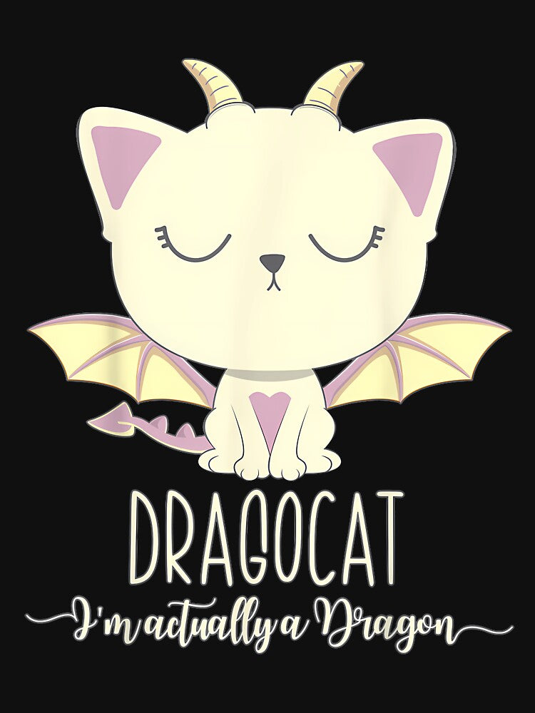 Dragon Cat Shirt Cute Kitten Lover Tee Japanese Monster by GabrielaPeterse