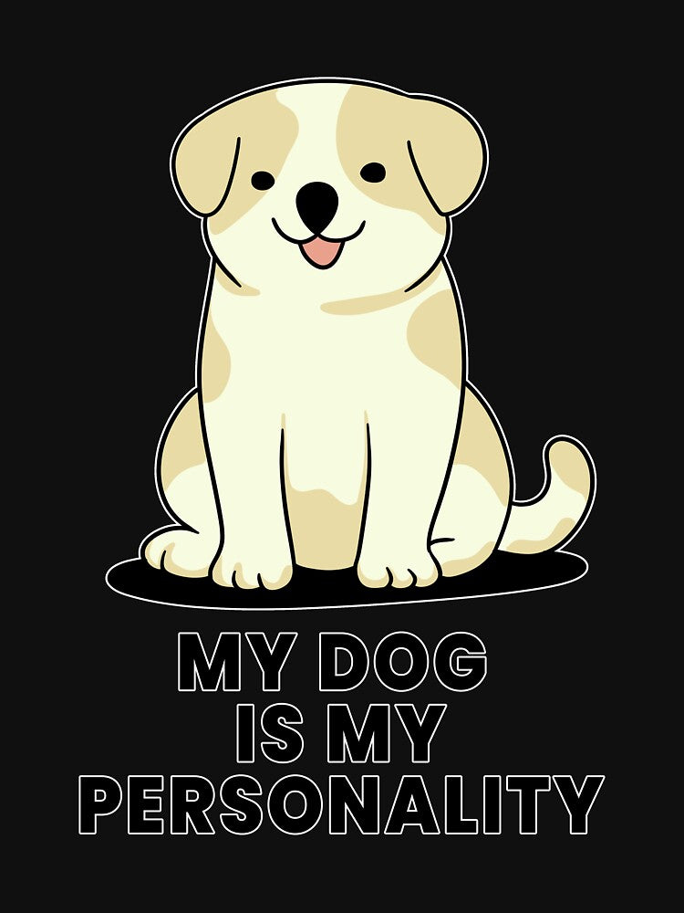 My Dog Is My Personality – Cute Dog Lover Illustration Shirt by Kewessthetic