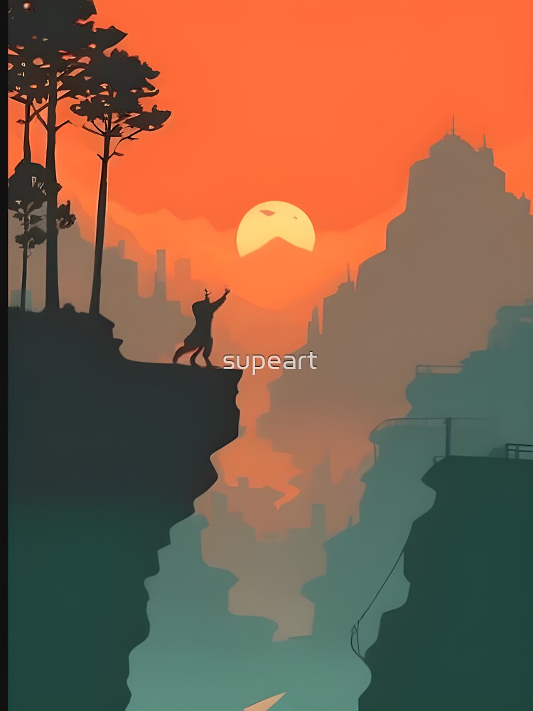 Add a Touch of Nature to Your Home with Our Wide Range of Beautiful Minimalist Landscape Mountain Trees Print by supeart