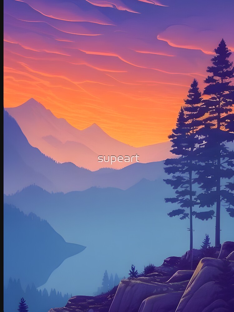 Discover the Elegance and Charm of Our Collection of Minimalist Matte Painting of Beautiful Mountain Landscape in the Bavarian Alps Prints by supeart