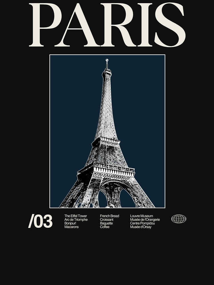 Paris Minimalist Aesthetic Dark Colour by moyjoystudio