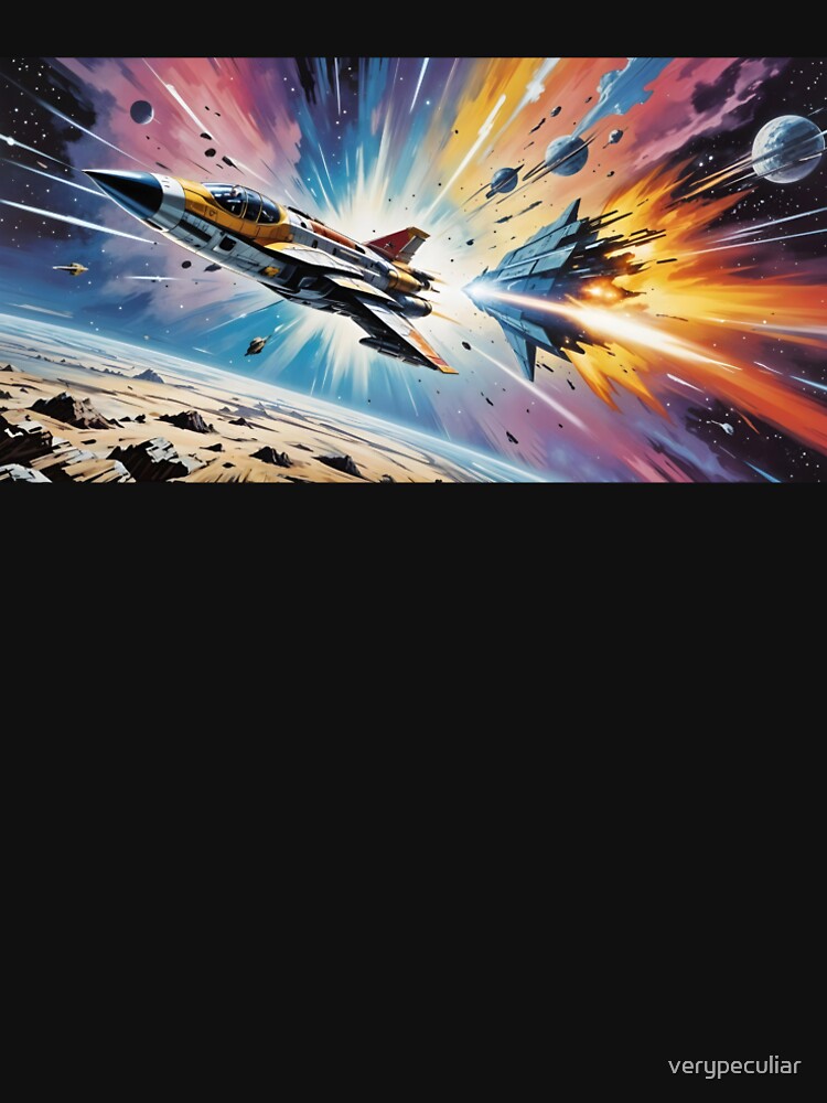 Space Combat - Retro Sci-Fi Fighter Battle Art Lichtenstein art by Very Peculiar