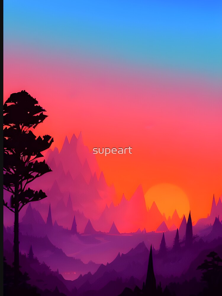 Minimalist Landscape Mountain Trees Prints: A Unique and Eye-catching Addition to Your Home by supeart