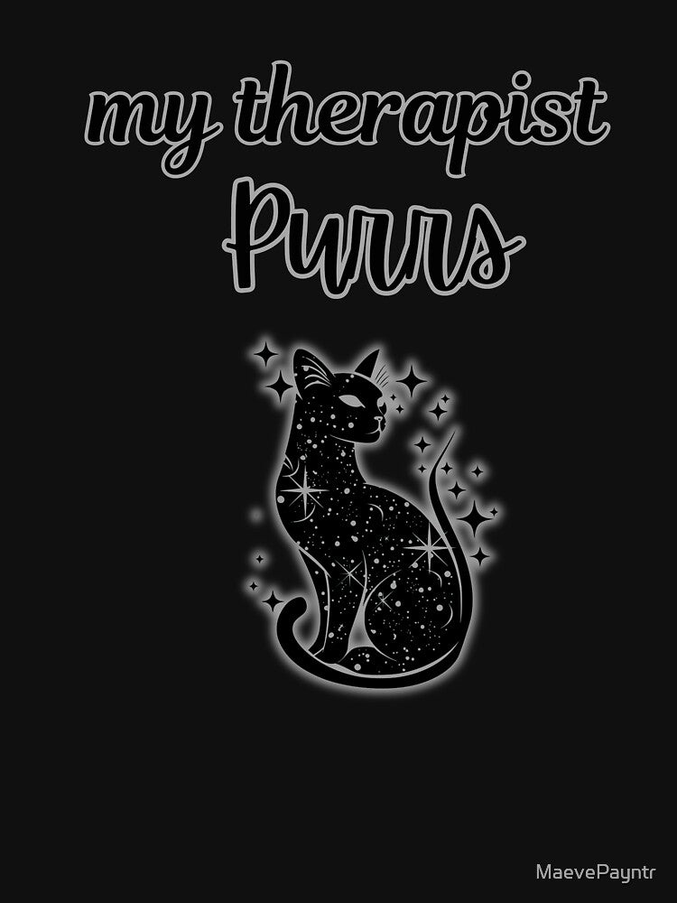Cat Therapist on Black by MaevePayntr