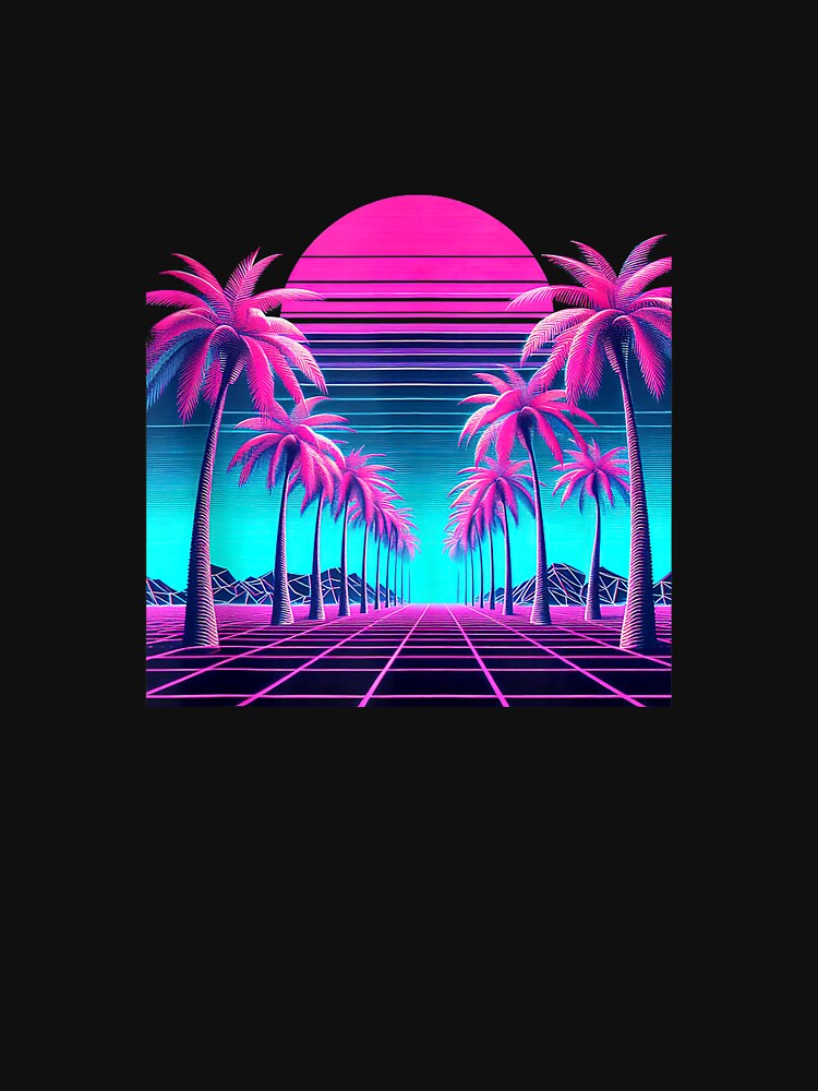 Retro 80s Vaporwave Synthwave Palm Tree Sunset Aesthetic Tank Top by Othinus