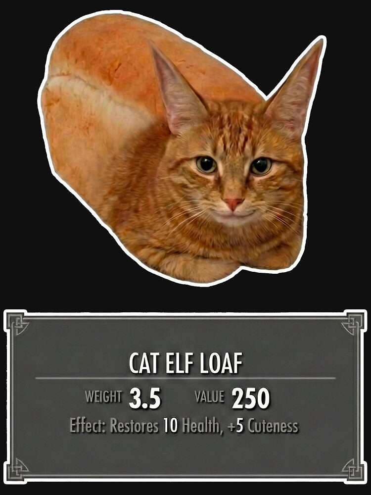 Cat Elf Loaf RPG Item Stats Funny by Astraskal