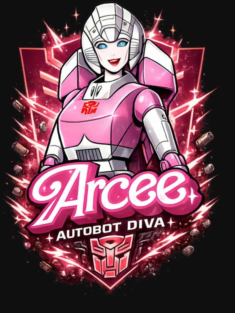 Arcee Autobot Diva Retro Anime Robot T-Shirt by CatLovers Studio