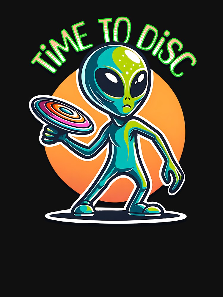 Time to Disc Golf | Retro Alien Disc Golfer by wheresthekarma