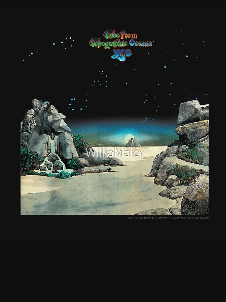 Yes Tales From Topographic Oceans Vintage Album Art Prog Rock Design by WilliaMaler