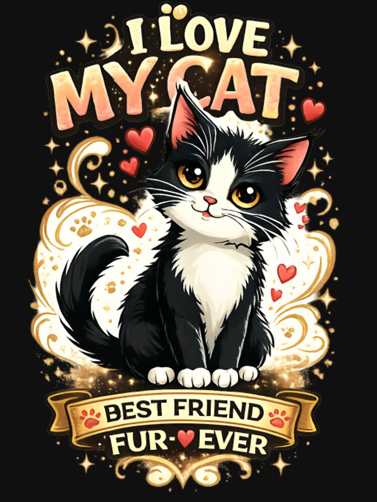 I Love My Cat – Cute Tuxedo Kitty Cat Lover by CatLovers Studio