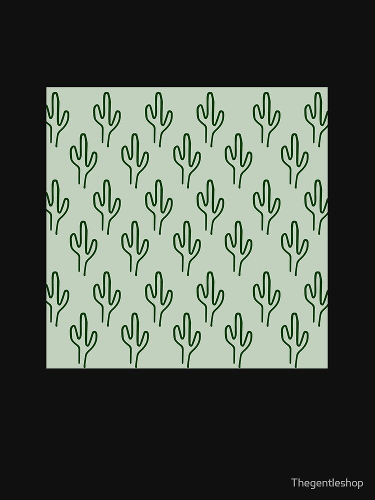 Green boho cactus pattern by Thegentleshop
