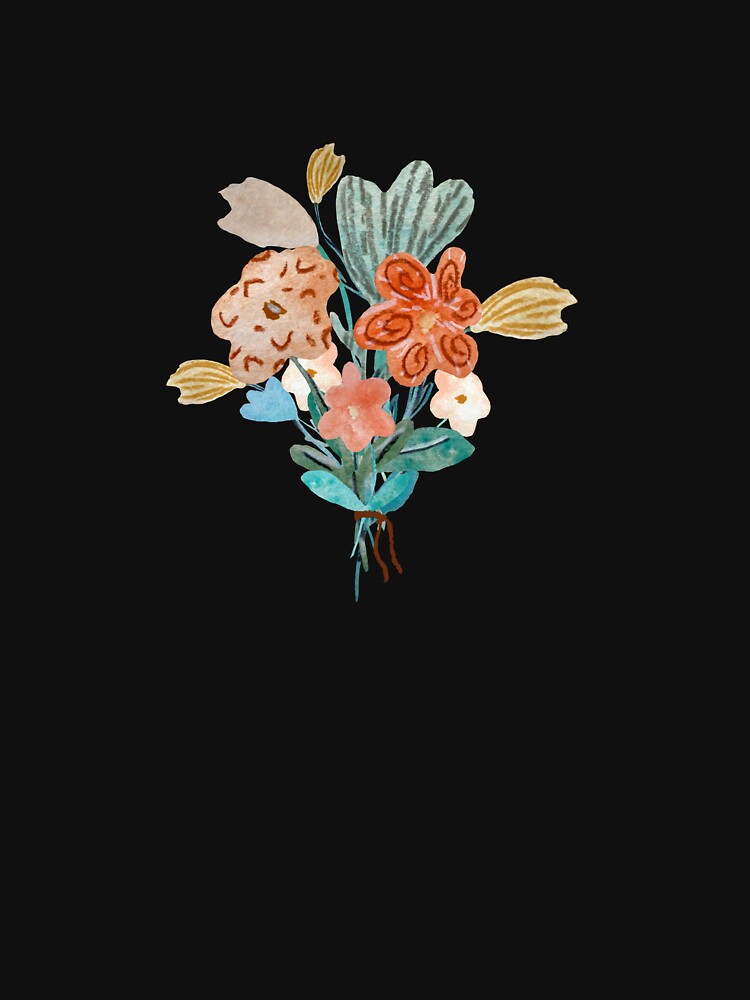 Bouquet flower texture colored sketch a watercolor black by Yana Mustafina | Boho Soulful Designs