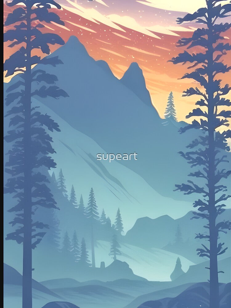 Enhance Your Space with Our Beautiful Collection of Minimalist Matte Painting of Beautiful Mountain Landscape in the Bavarian Alps Prints by supeart