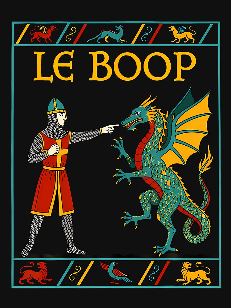 Le Boop Medieval Knight Dragon Fantasy Humor by Mdcazeem