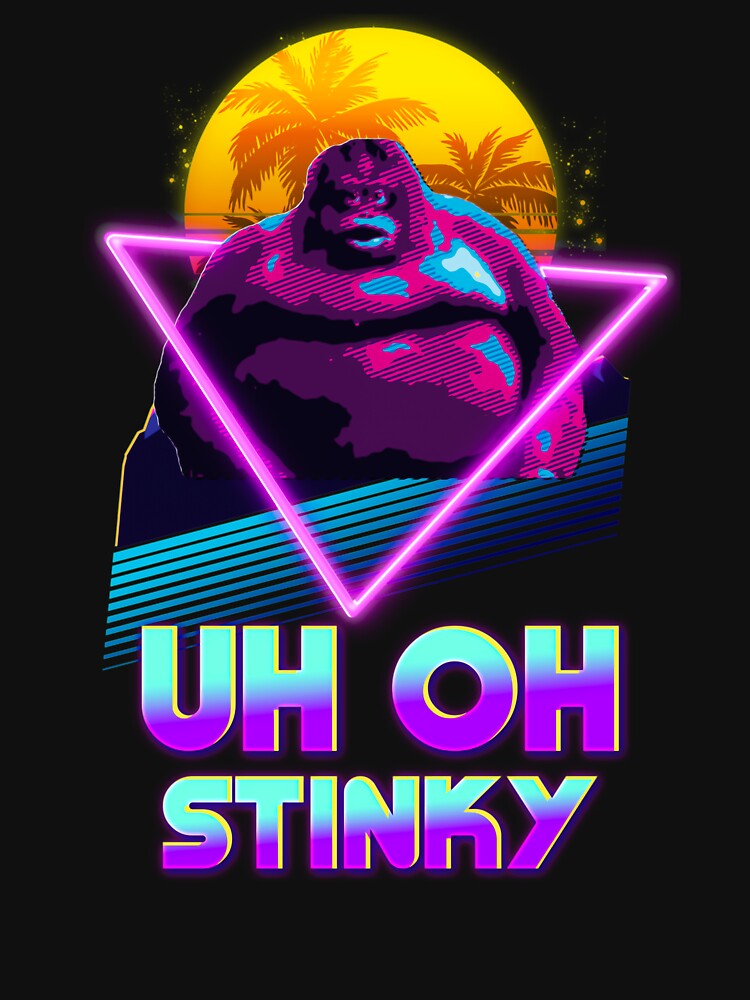 Aesthetic Art - Uh Oh Stinky Poop Le Monke 80s Vaporwave Outrun by Hitagivapor