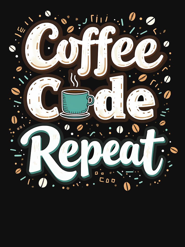 Coffee, Code, Repeat - Playful and Catchy Design for Programmers by SpeakingPrint2