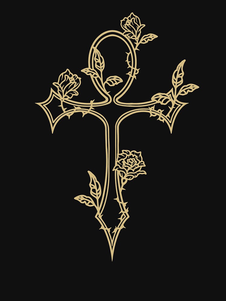Gothic and Egyptian Symbol Ankh with Roses Goth by FalkDania