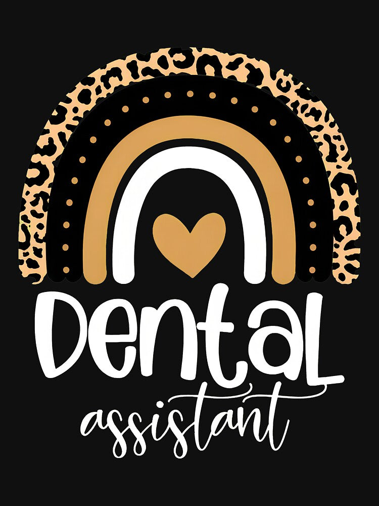 Dental Assistant Rainbow Leopard Heart Graphic by flankaocau