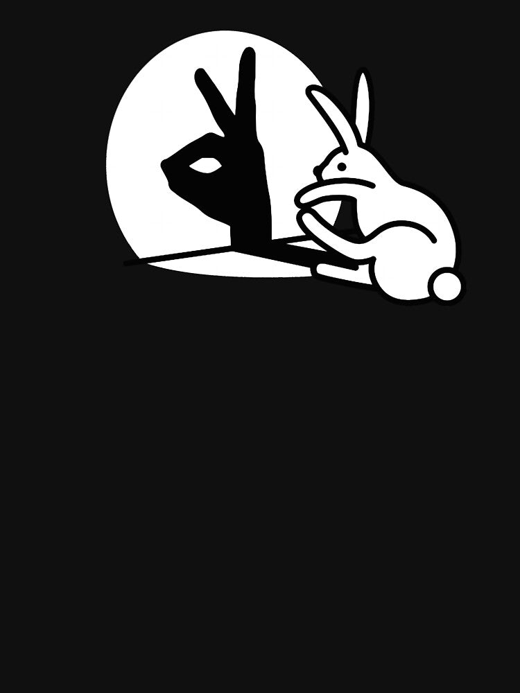 Funny Rabbit hand shadow puppets humor pop art by BriceHill