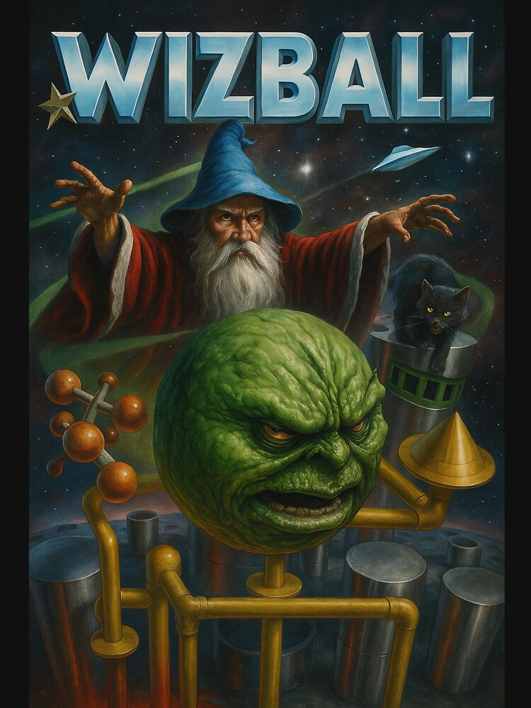 Wizball Retro Game Cover – Classic 80s Art by Retr0Tshirts