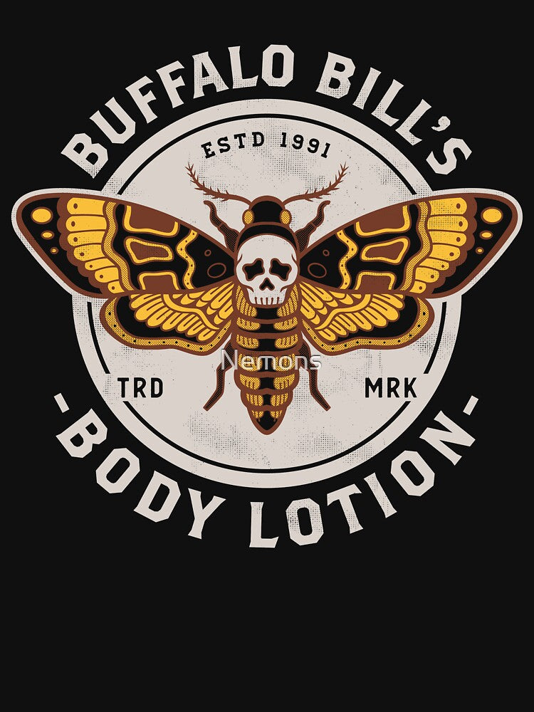 Buffalo Bill's Body Lotion - Death's Head Moth - Horror - Distressed Vintage Design by Nemons